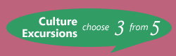 Culture Courses choose 3 from 7, Culture Excursions choose 4 from 5. 